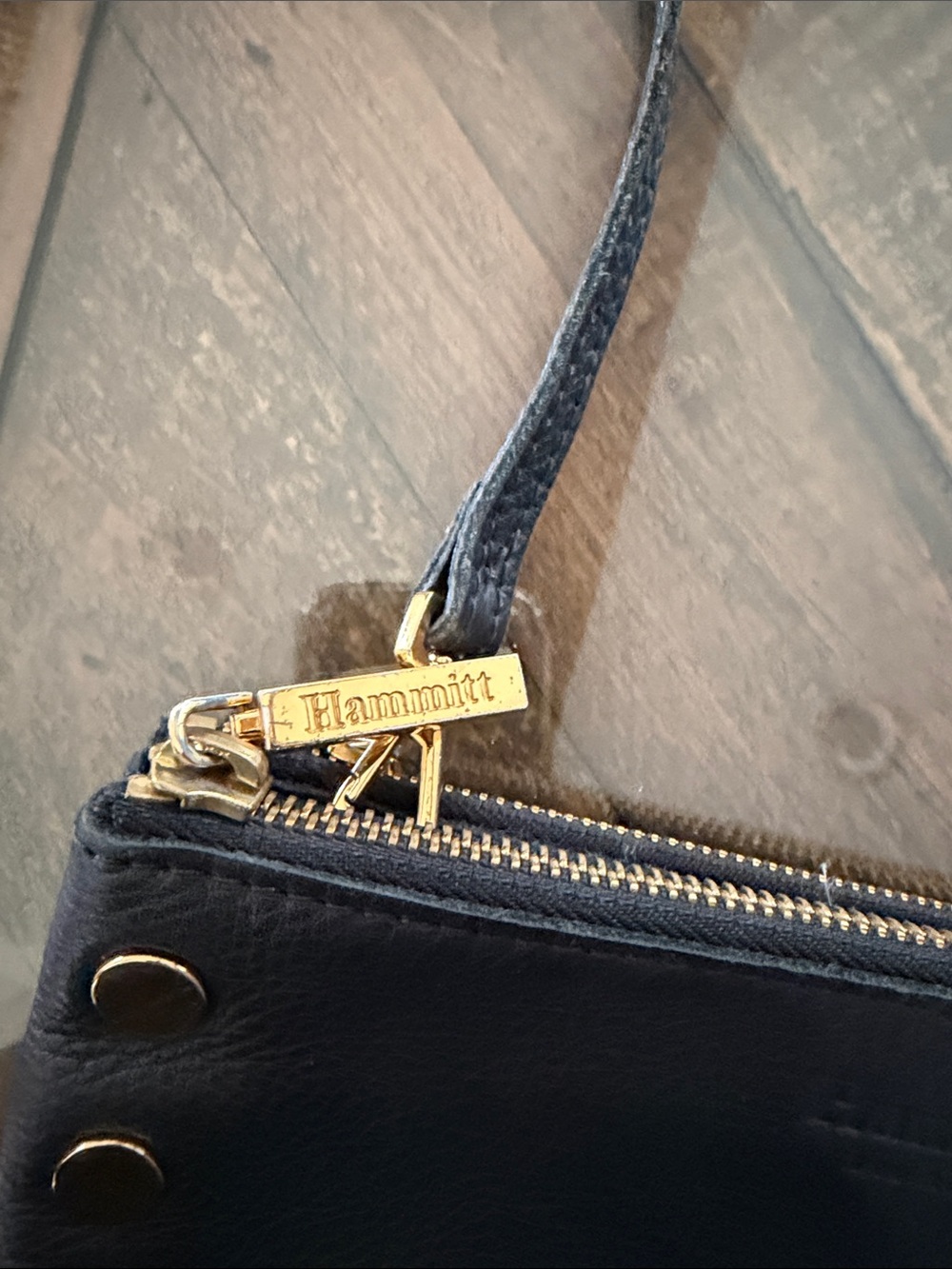 Hammitt Black Leather Crossbody with Gold Studs - Picture 3 of 6